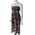 Cute Options Junior's Floral Black Tube Dress