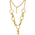 18k Gold Overlay 'Circle and Nugget' Necklace