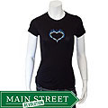 Crazy Haute Women's Flaming Heart Rhinestone T-shirt