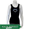 Crazy Haute Women's Flaming Heart Rhinestone Tank Top