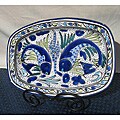 13-inch Aqua Fish Rectangular Platter (Tunesia)