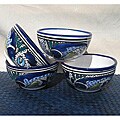 Set of 4 Aqua Fish Soup/ Cereal Bowls (Tunisia)