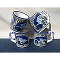 Set of Fouor Aqua Fish Coffee Mugs (Tunisia)