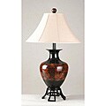 Lacquered Cork Design Jar on Stand Table Lamp
