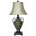 Table Lamp-Etched Antique Brass Urn