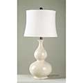Crackled Beige Jar-shaped Ceramic Table Lamp