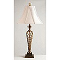 Antique Brass French Twist Column Table Lamp