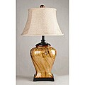 Hand-painted Leaf Over Gold Table Lamp