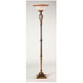 Antique Brass French-twist Column Torchiere