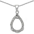 Sterling Silver Diamond Teardrop Necklace