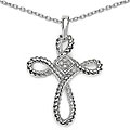 Sterling Silver Diamond Cross Necklace