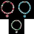 Jade Stretch Bracelet with Heart Charm (China)