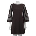 Jessica Howard Women's Grey 3/4-length Sleeve Ponte Dress