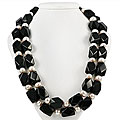 Maddy Emerson Couture Onyx and Pearl Necklace (10 mm)