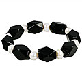 Maddy Emerson Couture Freshwater Pearl and Onyx Bracelet