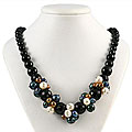 Maddy Emerson Couture Pearl and Onyx Necklace (8-11 mm)