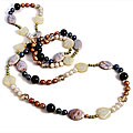 Maddy Emerson Couture Pearl and Gemstone Necklace (9-10 mm)
