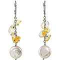 Maddy Emerson Sterling Silver Citrine/ FW Pearl Earrings