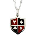 Sterling Silver 22-inch Lucky Suits Medal Necklace