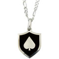 Sterling Silver 22-inch Lucky Spade Medal Necklace