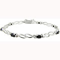 18k Gold over Silver Sapphire and Diamond Accent Bracelet