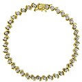18k Gold over Sterling Silver Diamond Accent Tennis Bracelet