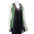 Voile Women's Floral Neckline Tunic/ Dress