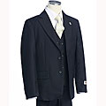 BJK Collection Boy's Solid Navy Blue Suit