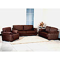 Westbrook Dark Brown Microsuede Sofa, Loveseat, and Chair