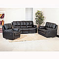 Pearce Black Leather Reclining Sofa, Loveseat, and Chair
