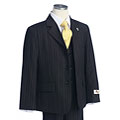 BJK Collection Boy's Black Suit with Gold Stripes