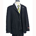 BJK Collection Boy's Patterned Black Suit