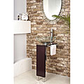 Koen Glass Sink/ Wood-base Pedestal Vanity Set