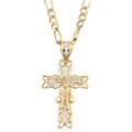 14k Gold over Silver Cubic Zirconia Crucifix Necklace