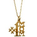 14k Gold over Silver '#1 Mom' Necklace