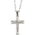 Sterling Silver Diamond-cut Crucifix Necklace