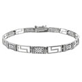 Sterling Silver Diamond Accent Greek Key Bracelet