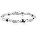 Sterling Silver Sapphire and Diamond Accent Bracelet