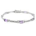 Sterling Silver Amethyst and Diamond Accent Bracelet