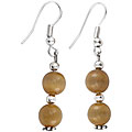 Handmade Silver Bead Gold Tiger's Eye Earrings (Thailand)