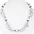 Handmade Silver Bead White/ Grey Howlite Necklace (Thailand)
