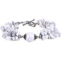 Handmade Silver Bead White/ Grey Howlite Bracelet (Thailand)