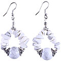 Handmade Silver Bead White/ Grey Howlite Earrings (Thailand)