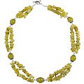 Handmade Silver Green Jade Beaded Necklace (Thailand)