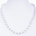 Silver/ White Tiger's Eye Bead Necklace (Thailand)