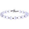 Silver/ White Tiger's Eye Bead Bracelet (Thailand)