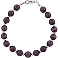 Silver/ Purple Tiger's Eye Bead Bracelet (Thailand)