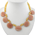Silver/ Agate 'Bead and Seashell' Necklace (Thailand)