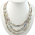 Antiqued Silver/ Iridescent Shell Necklace (Thailand)