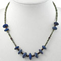 Handmade Lapis Lazuli, Serpentine and Agate Necklace (Thailand)